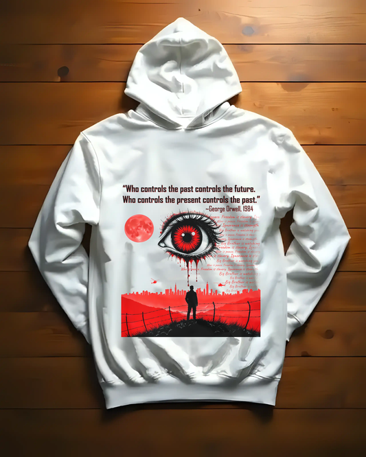 Vintage George Orwell Cotton Hoodie, Quote from 1984, Unisex Hoodie for Readers and Fans, Warning Gift, Classic Novel Hoodie, Book Lover Gift