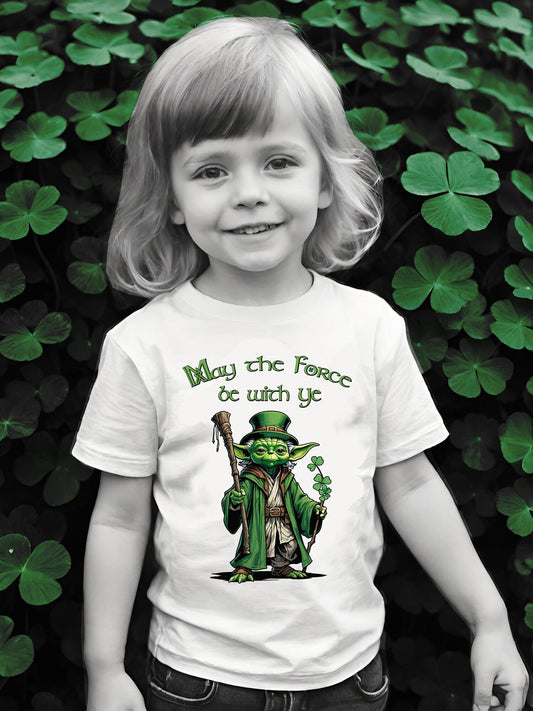 Get this whimsical Star Wars holiday t-shirt for St. Patricks Day in brilliant white on soft all cotton t-shirts. Buy this Star Wars youth t-shirt for your self or as a gift for the Jedi in your life.