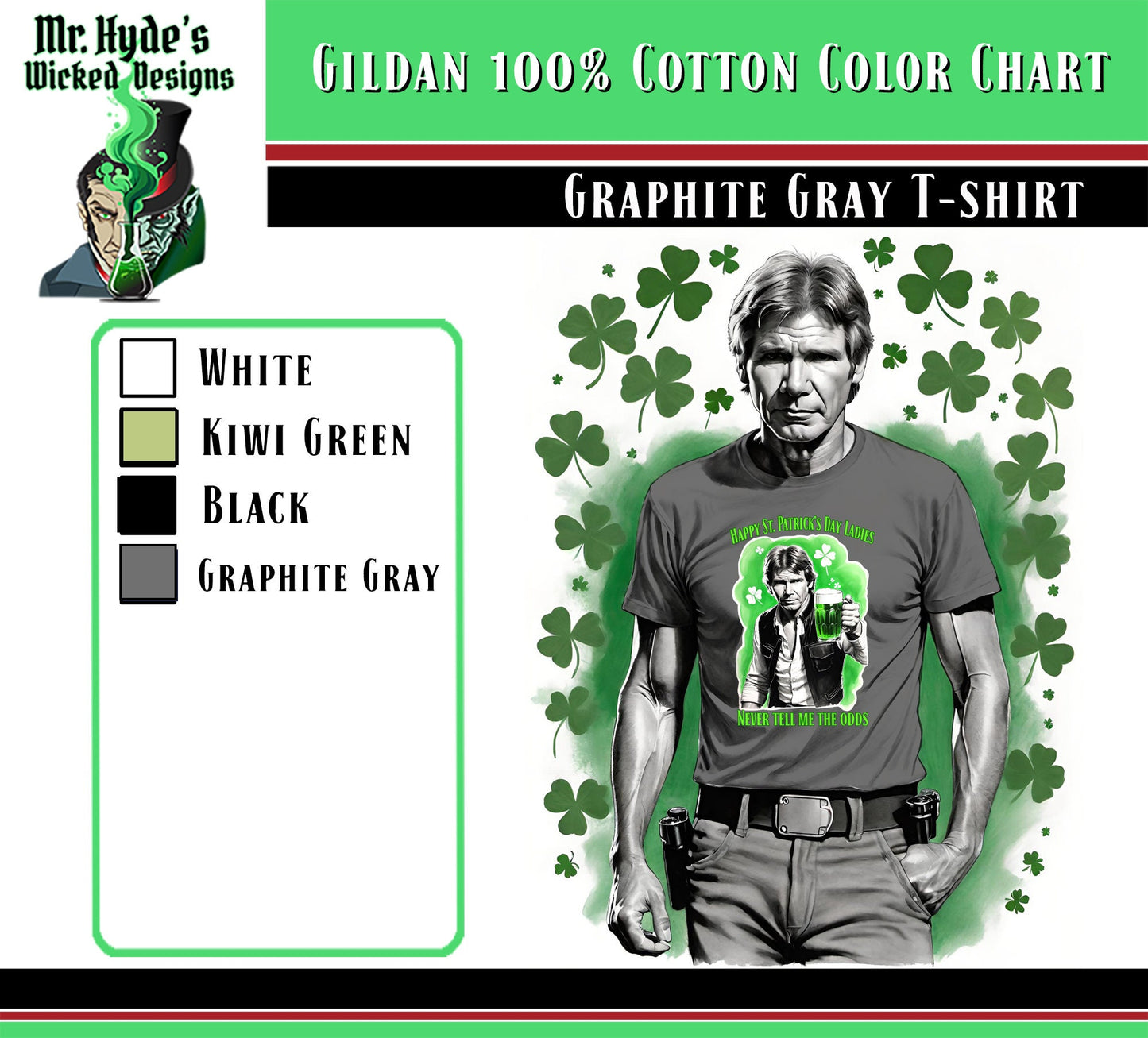 Never tell me the odds. Well I won&#39;t, but I will tell you your odds of being the coolest smuggler at the Cantina go way up when you show up in this Star Wars Holiday T-shirt featuring Han Solo. It looks great in Graphite Black.