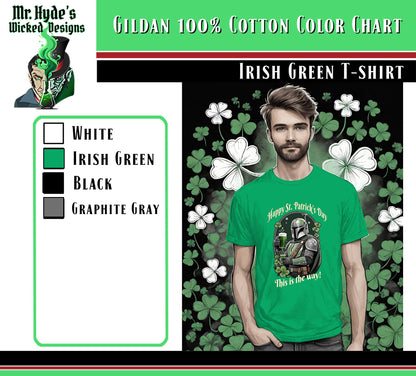 Dank Ferric is that a cool Mandalorian t-shirt just in time for St. Patricks Day. This awesome Star Wars holiday T-shirt look great on Irish Green. Get your before St. Patricks day has passed you by. This is the Way!