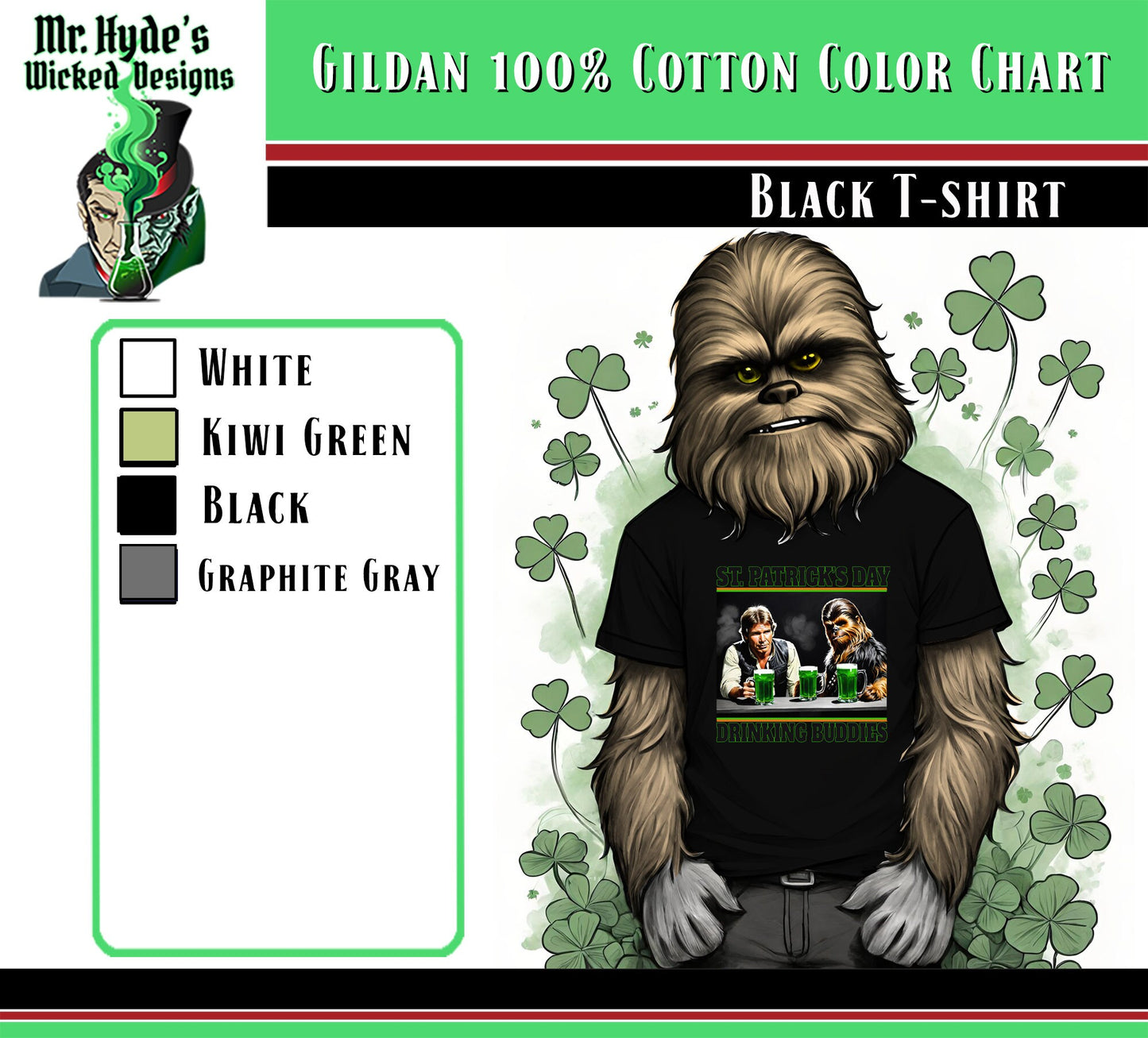 This St. Patricks Day t-shirt makes a perfect gift for the Drinking Buddy in your life. Gets yours today. It looks awesome on this basic black all cotton t-shirt.