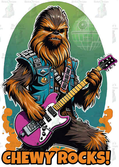 This Awesome Chewbacca Shirt reveals the secret of Chewys early years playing guitar  in his own garage band and cut a couple of albums. His band name was ARRRRROOH Buy this awesome Star Wars t-shirt that captures the essence of Chewy.