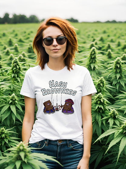 Hash Brownies is quite literally a t-shirt depicting hash brownies getting stoned and chilling out. Get your Hash Brownies shirt today while your still high on hash brownies?