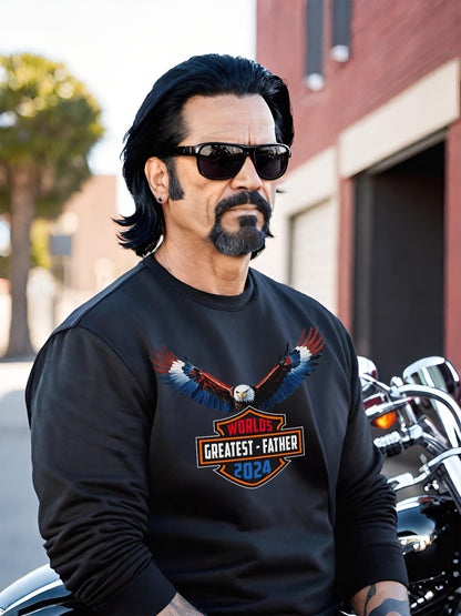 This awesome fathers day sweatshirt is the perfect gift for that Biker dad in your life. This Harley Davidson inspired Dads Day black cotton sweatshirt or Hoodie comes in a variety of colors. Get your now just in time for fathers day.