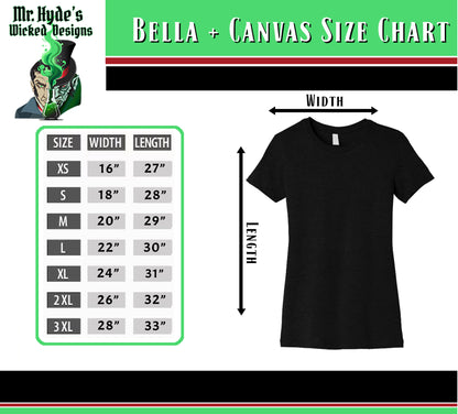 Please use our handy size chart to pick your ideal size Bella Canvas T-shirt.