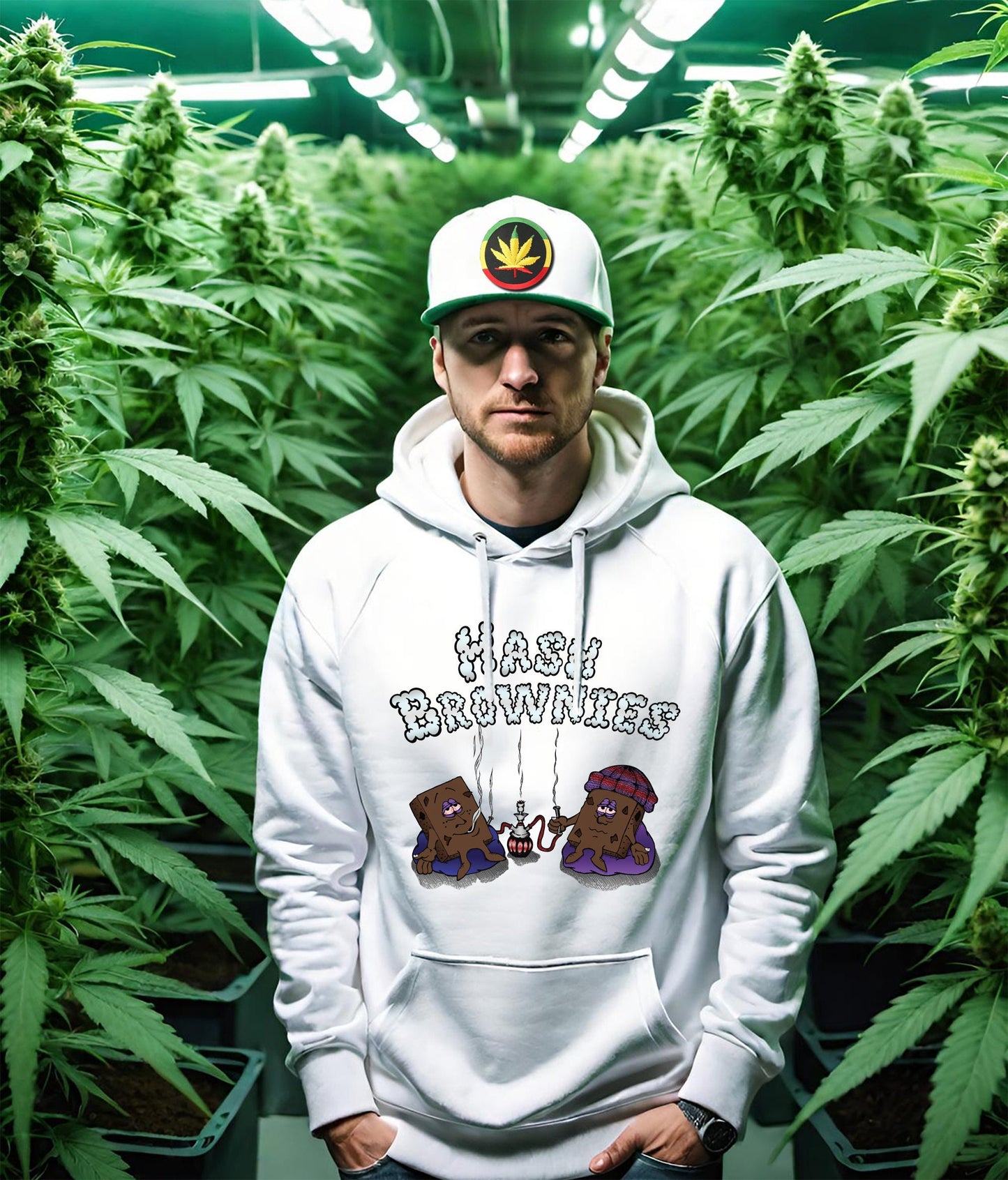 Hash Brownies is quite literally a Hoodie depicting hash brownies getting stoned and chilling out. Get your Hash Brownies Mens Hoodie today while your still high on hash brownies?