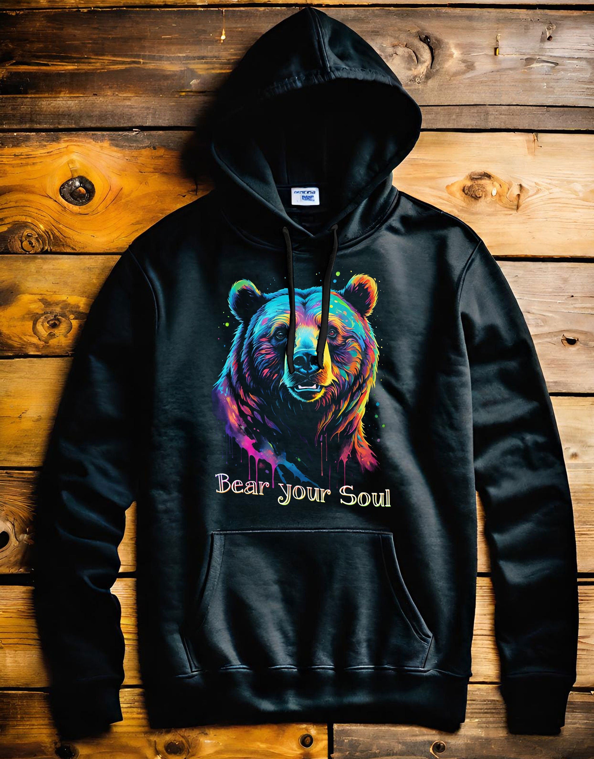 Bear your Soul Bear Hoodie Bear sweatshirt Brown Bear sweatshirt Bear your soul hoodie Endangered species sweatshirt Animal hoodie 100 cotton