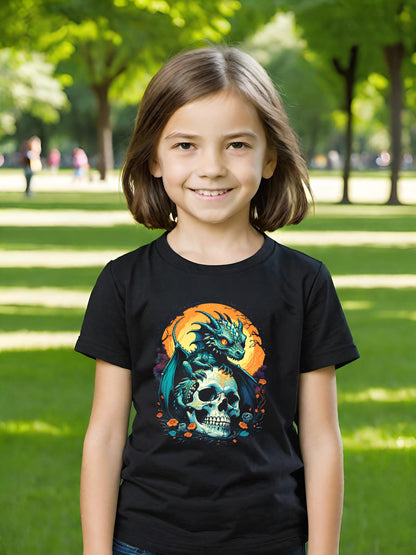 Girls love Dragons. Your Kid will love this wonderful Dragon T-shirt. This design is colorful and vivid while also being an incredibly soft light design. This Girls cotton t-shirt Forget Unicorns this year all the coolest girls are wearing Dragons!