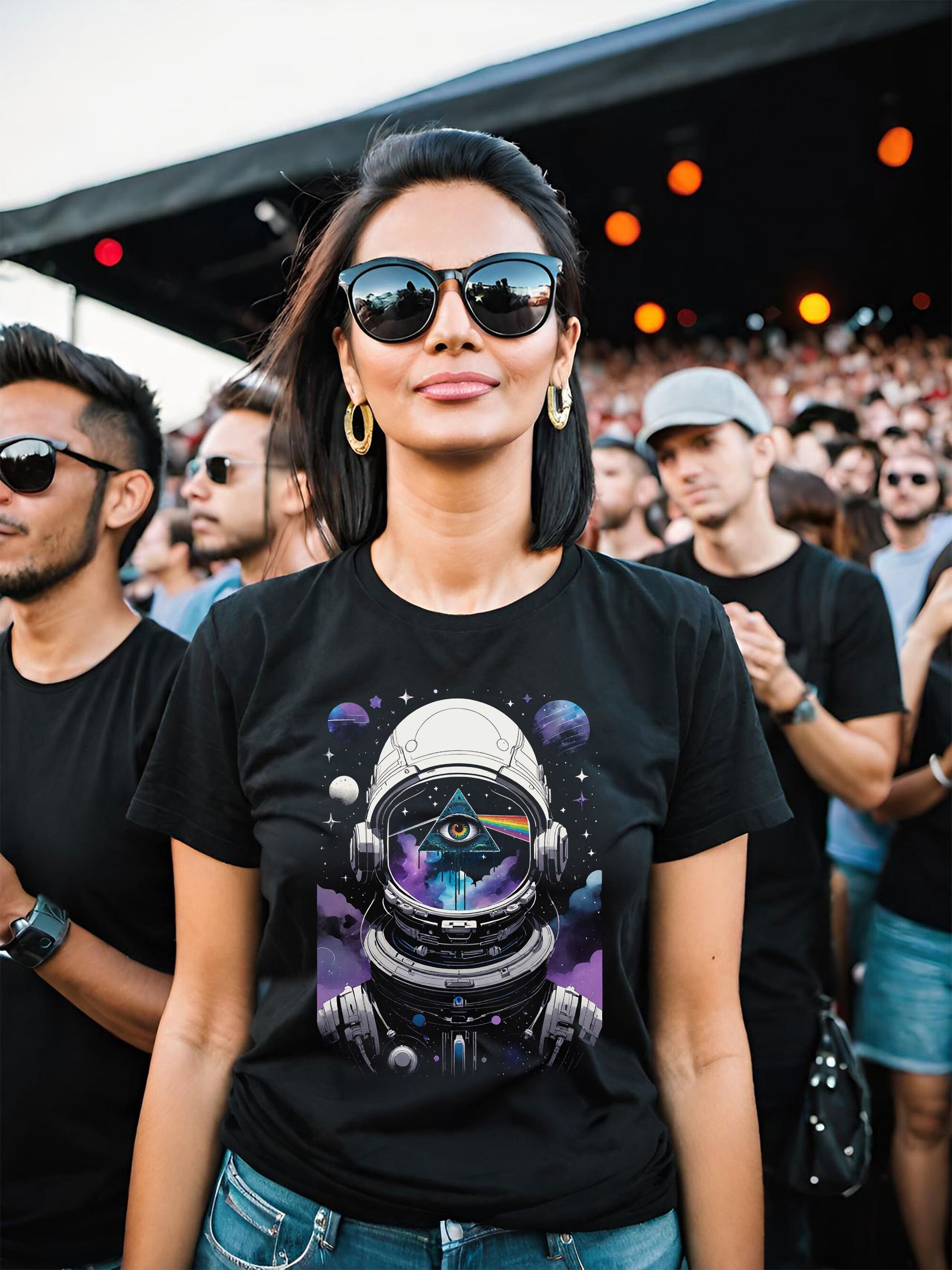 This awesome Dark Side of the moon inspired graphic tee is a must for every Floyd fan. This shirt is available in Womens Bella Canvas t-shirts, or long sleeve unisex t-shirts