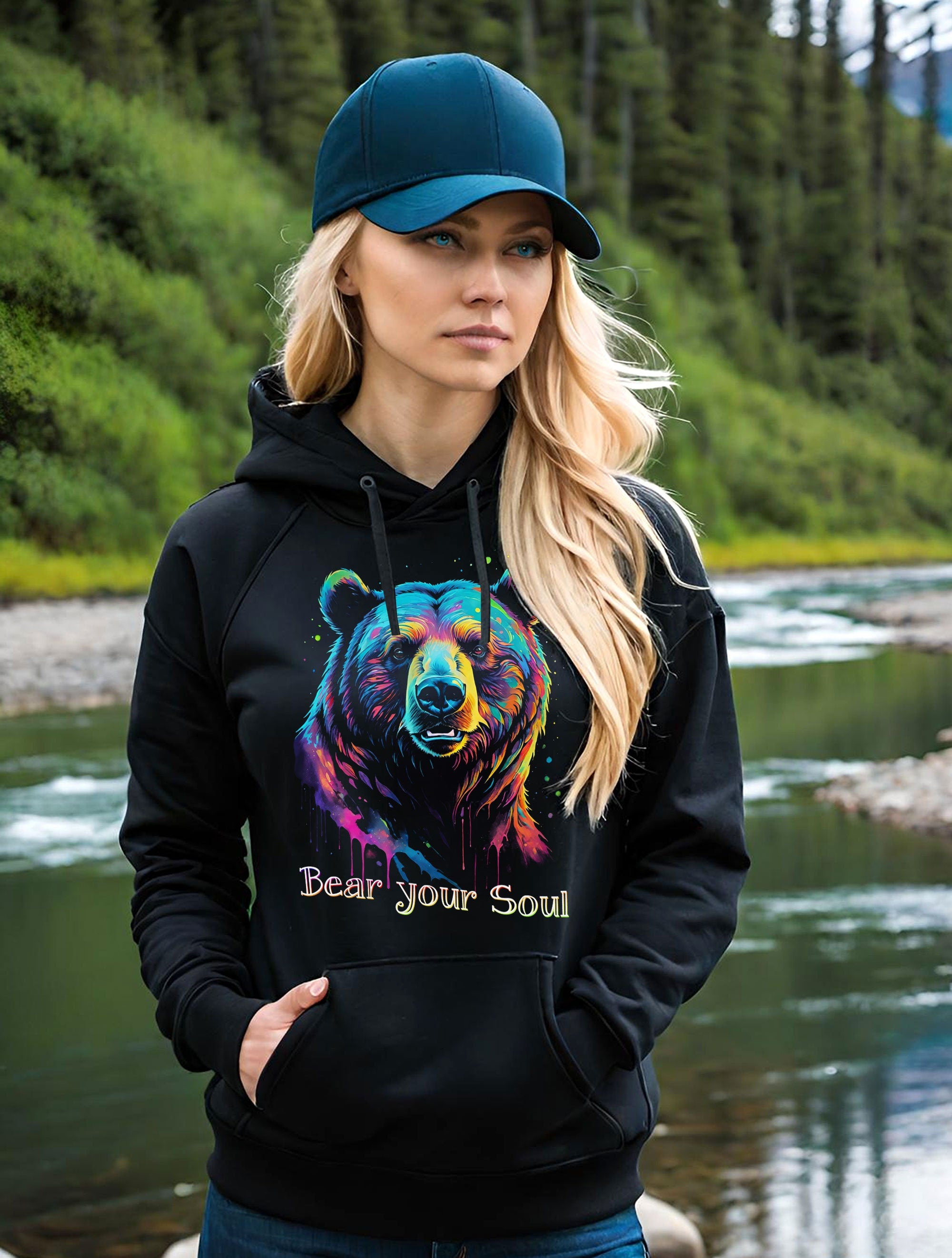 Bear your Soul Bear Hoodie Bear sweatshirt Brown Bear sweatshirt Bear your soul hoodie Endangered species sweatshirt Animal hoodie 100 cotton