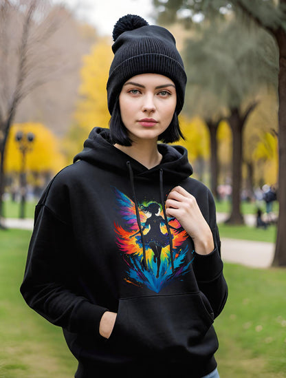 This stunning Fairy tank top is sure to delight any fan of fairies, fantasy, and magic. This magical fairy Hoodie is a super light design with all of the black ink removed making the design super light and soft on an all cotton Women's Hoodie