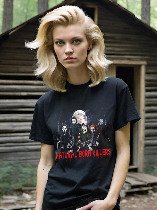 Natural Born Killers t-shirt, Movie Murders T-shirt, Ghostface Tee, Jason Voorhees T-shirt, Michael Myers Tee. Chucky Tee, Pinhead T-shirt, Halloween T-shirt, Unisex Ultra Cotton Tee