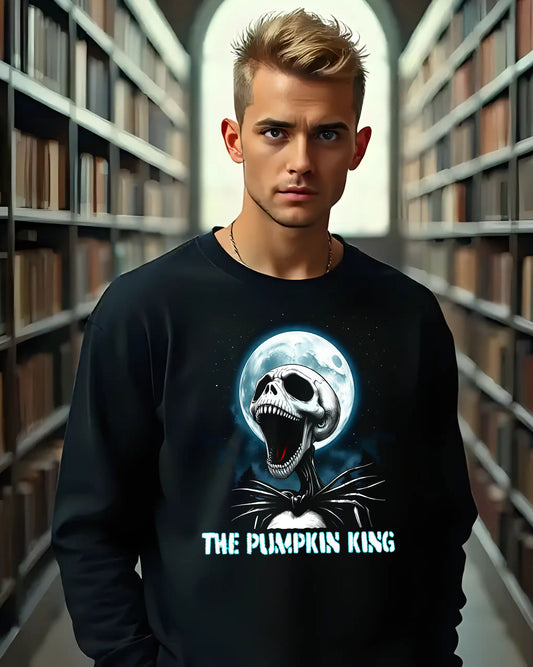 Pumpkin King Sweatshirt, Halloween Apparel, Unisex Crewneck, Spooky Fashion, Fall Wardrobe, Gift for Fans, Cozy Autumn Wear