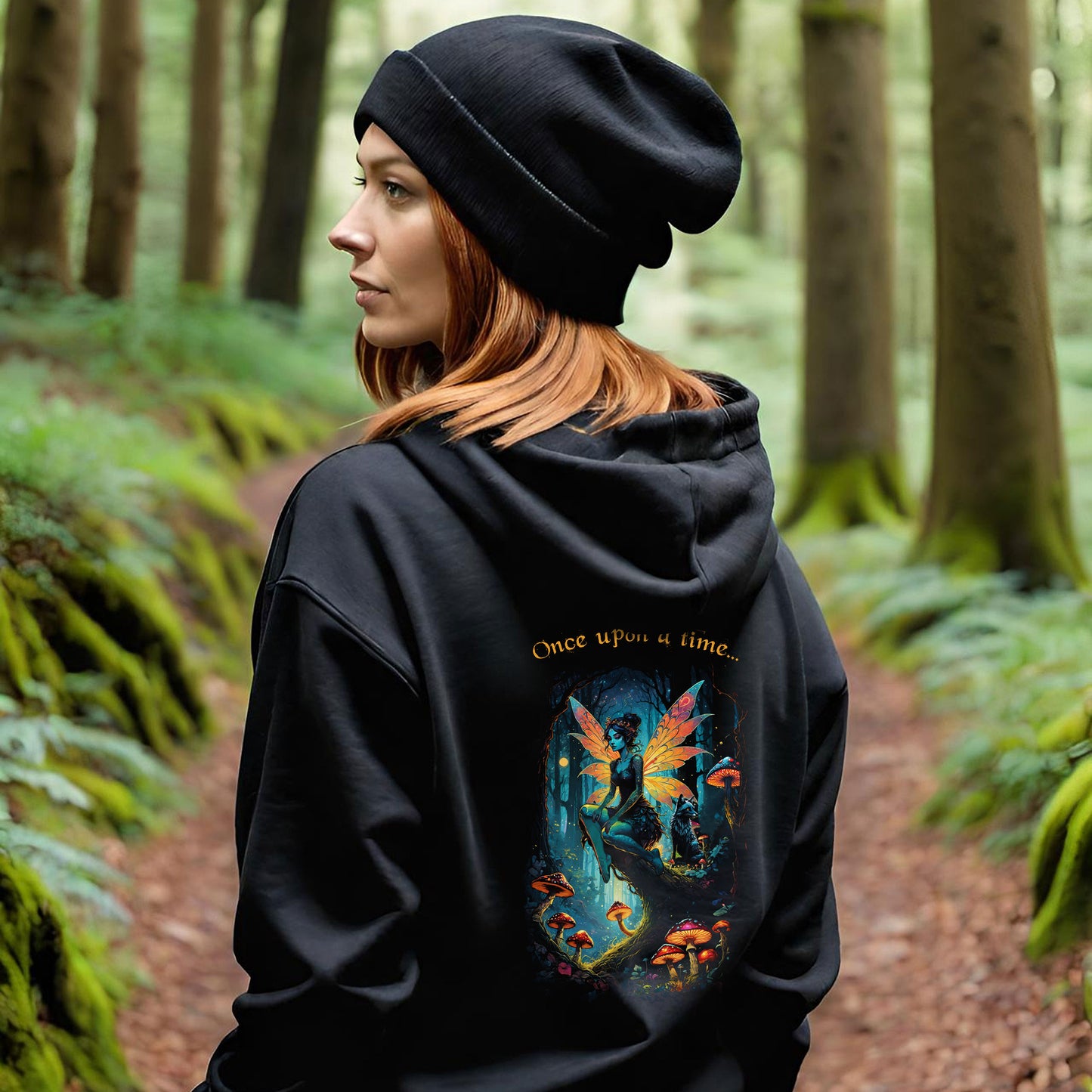 Fantasy Fox and Fairy 2-sided Unisex Heavy Blend Hooded Sweatshirt, Enchanting Fairy Tee, Ideal Gift for Fairy Lovers, Fantasy-themed Hoodies