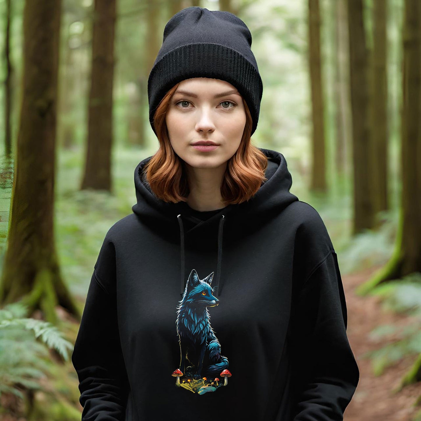 Fantasy Fox and Fairy 2-sided Unisex Heavy Blend Hooded Sweatshirt, Enchanting Fairy Tee, Ideal Gift for Fairy Lovers, Fantasy-themed Hoodies