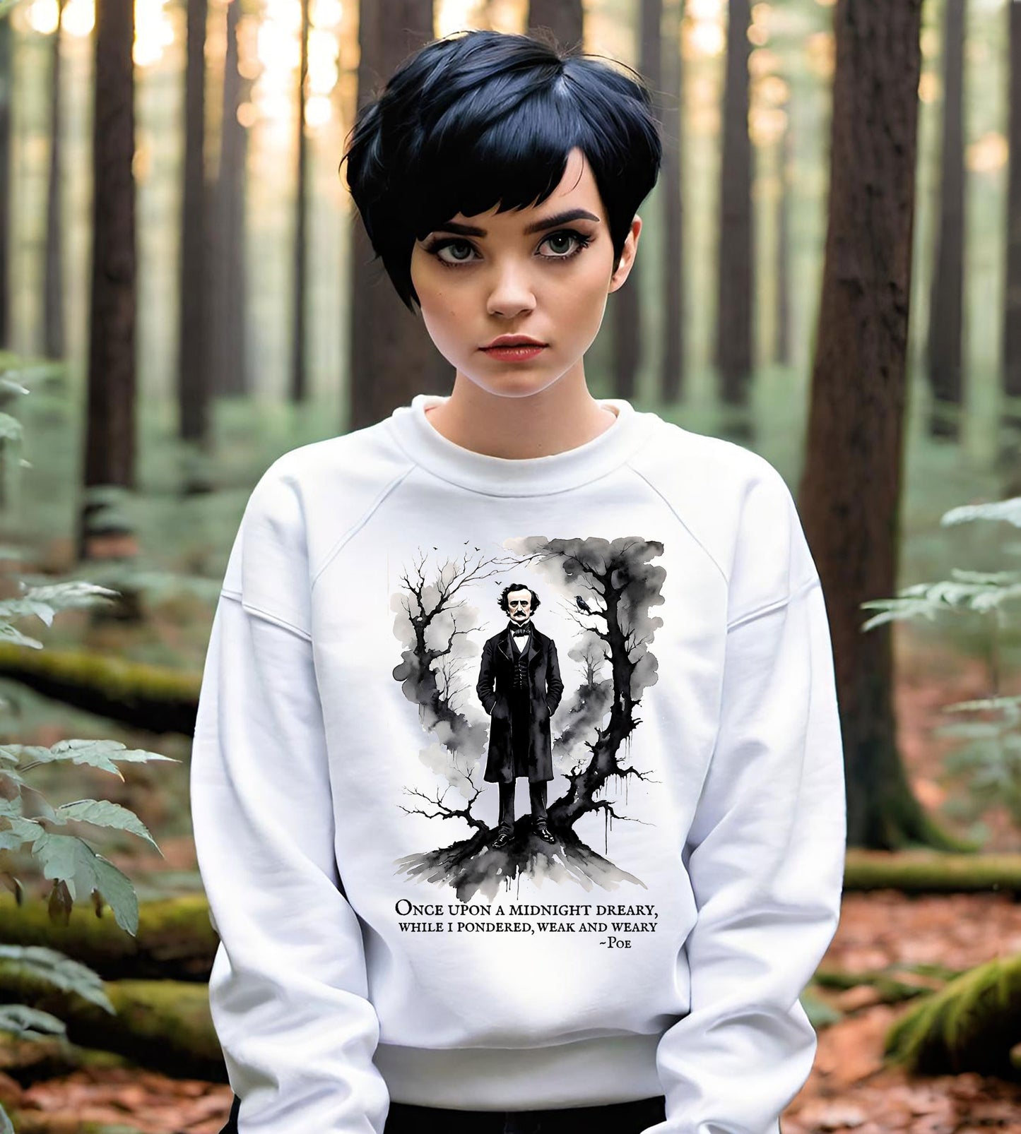 Edgar Allen Poe - Gothic Horror Sweatshirt - Famous Quote  - Literary T-shirt - Poetry Tee - Unisex Heavy Blend™ Crewneck Sweatshirt