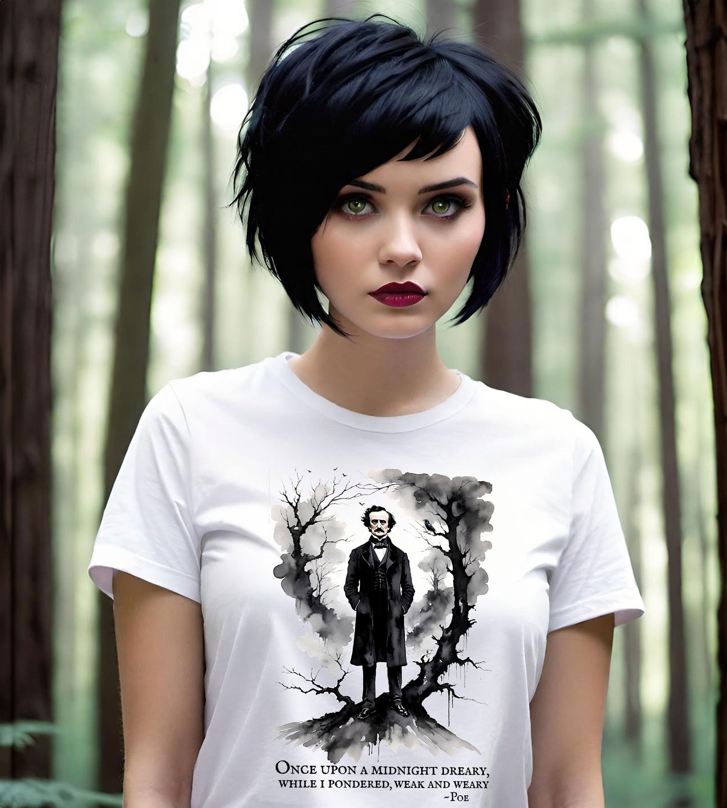 Edgar Allen Poe - Gothic Horror T-Shirt - Famous Quote tee - Poetry Tee, Unisex Cotton T-shirt